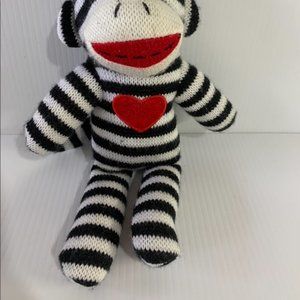 Approx 8” Sock Monkey with Heart